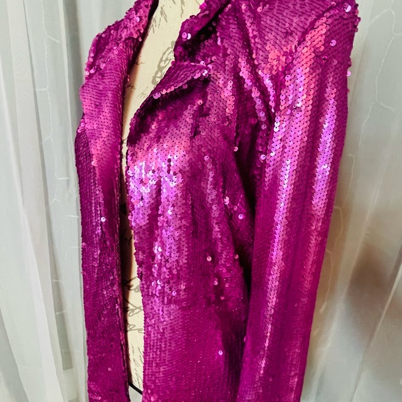 Size small Pink Sequin Blazer-Jacket - Picture 2 of 4